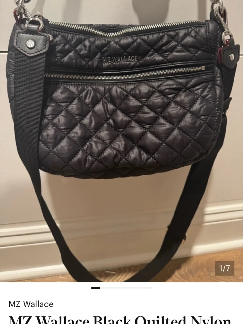MZ Wallace Quilted Half-Moon Crossbody in Black - Picture 5 of 10